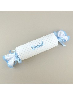 Cojín Antivuelco Caramelo Estrellas Azul Personalizado, dibujo opcional