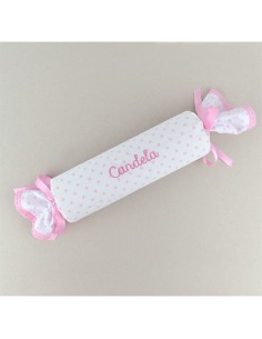 Cojín Antivuelco Caramelo Estrellas Rosa Personalizado, dibujo opcional