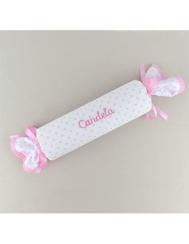 Cojín Antivuelco Caramelo Estrellas Rosa Personalizado, dibujo opcional