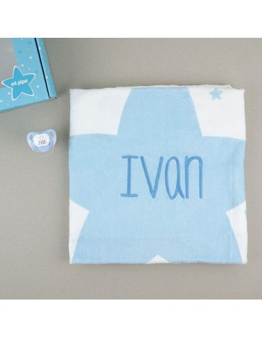 Cajita Baby Arrullo Estrellas Azul Personalizada