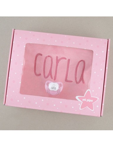 Cajita Baby Arrullo Estrellas Rosa Personalizada Mi pipo