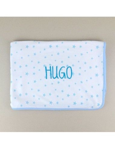 Arrullo Estrellas Azul de algodón Personalizado Mi pipo