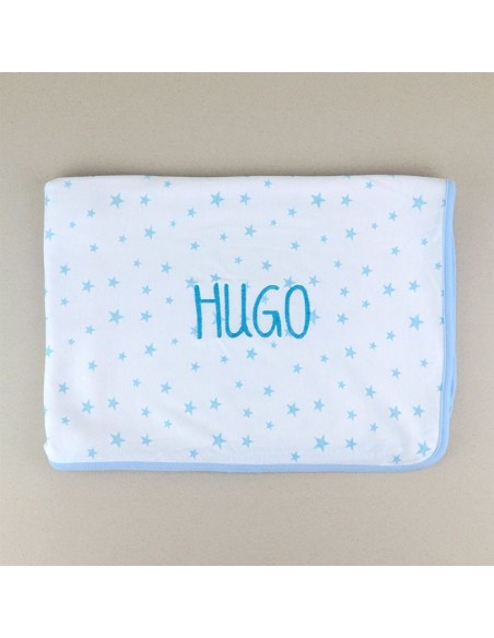 Arrullo Estrellas Azul de algodón Personalizado Mi pipo