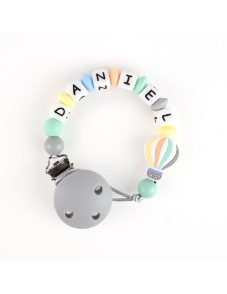 Cadenita de silicona Personalizada Globo Gris