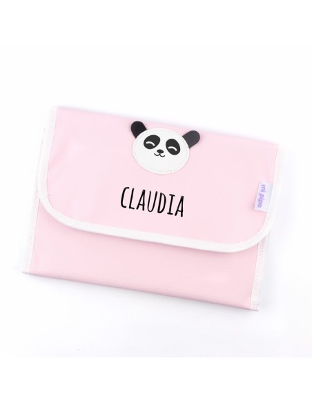 Mi pipo Portadocumentos Panda Rosa Personalizado