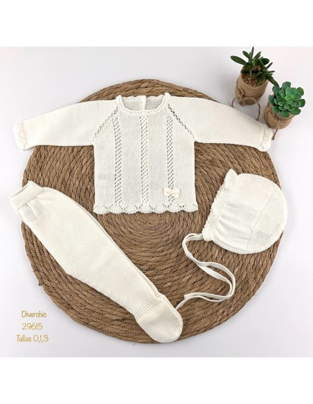 Conjunto hilo bebe beige