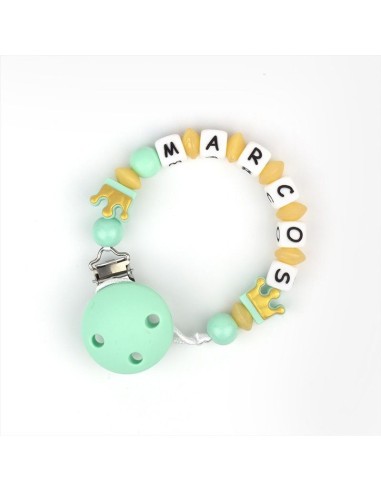 Cadenita de silicona Personalizada Coronas Menta