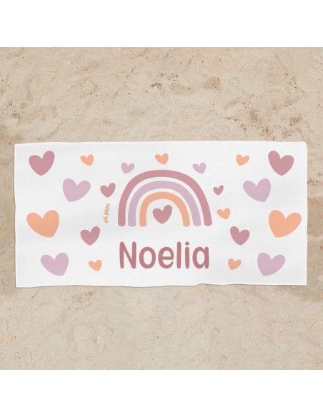 Toalla de baño Premium Arcoíris Blush Personalizada mi pipo