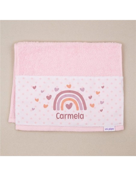 Toallita de Rizo Arcoíris Blush Personalizada