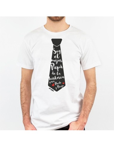 Camiseta o Sudadera Personalizada Papá Corbata Soy el mejor Papá de la historia para (nombres)