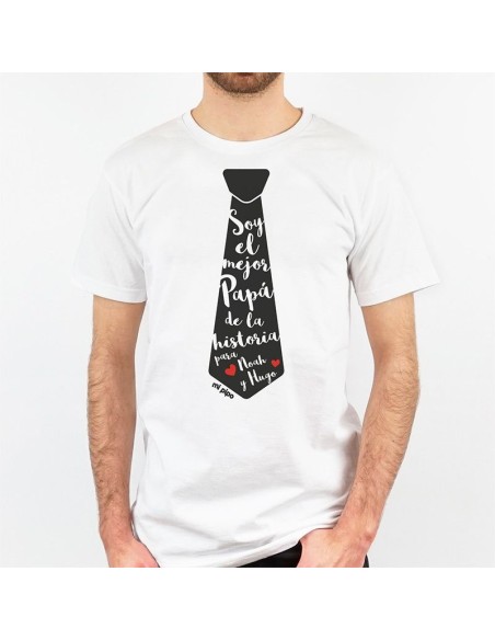Camiseta o Sudadera Personalizada Papá Corbata Soy el mejor Papá de la historia para (nombres)