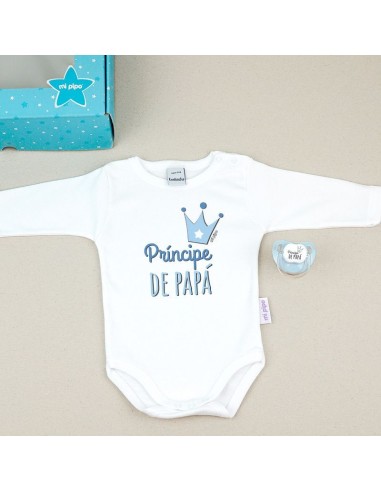Cajita Divertida Body + Chupete Príncipe de Papá Azul