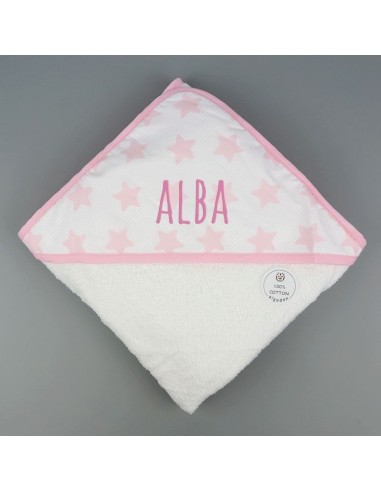 Mi pipo Capa de baño bordada Estrellas Rosa Personalizada, liquidación