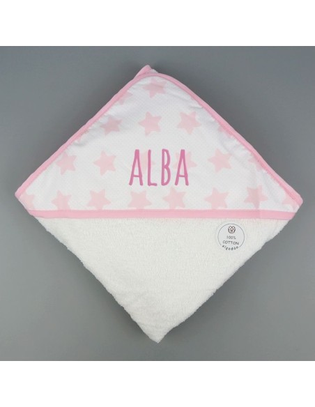 Mi pipo Capa de baño bordada Estrellas Rosa Personalizada, liquidación