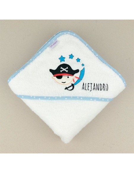 Capa de baño bordada Pirata Personalizada, liquidación 30% DTO