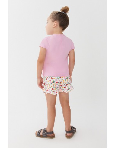 Conjunto flores bebe niña algodón