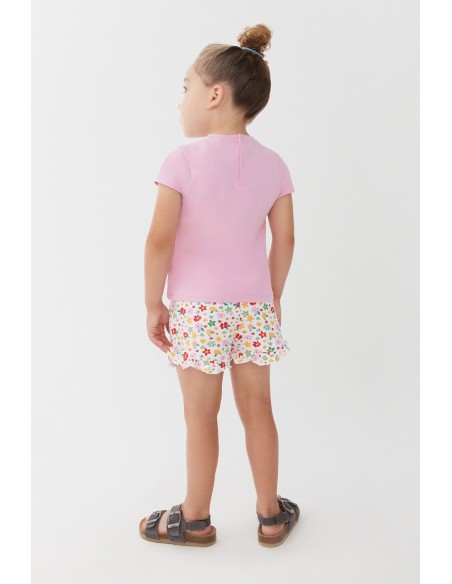 Conjunto flores bebe niña algodón