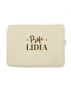 Portafolios Shopper polipiel Beige Profe/Seño + Nombre personalizado