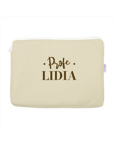 Portafolios Shopper polipiel Beige Profe/Seño + Nombre personalizado