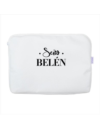 Portafolios Shopper polipiel Blanco Profe/Seño + Nombre personalizado