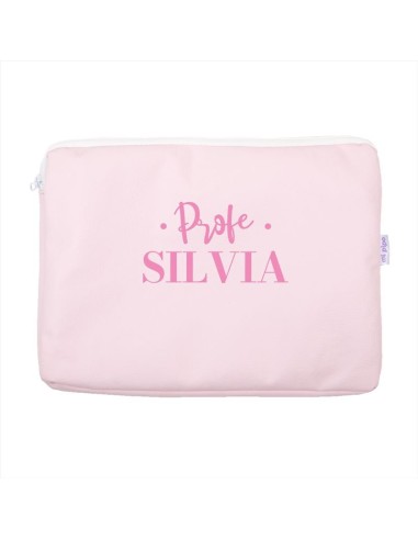 Portafolios Shopper polipiel Rosa Profe/Seño + Nombre personalizado