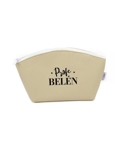 Neceser polipiel Beige Profe o Seño + Nombre