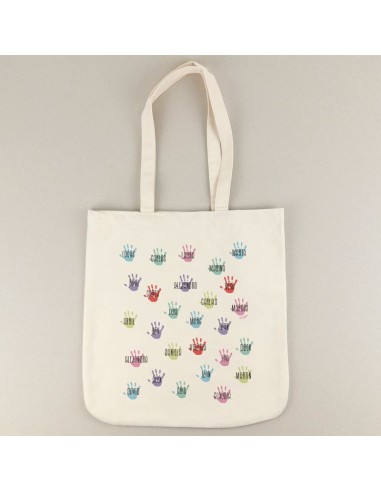 Bolso algodón orgánico personalizado (nombre alumnos) Manitas
