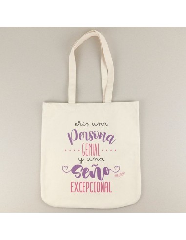 Bolso de Algodón orgánico Profe Eres una Persona genial y una Seño exc