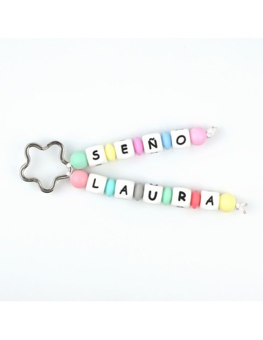 Llavero Silicona doble Multicolor Seño Personalizado