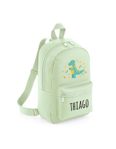 Mochila Medium Nylon Dinosaurio personalizada, color a elegir