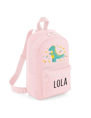 Mochila Medium Nylon Dinosaurio personalizada, color a elegir