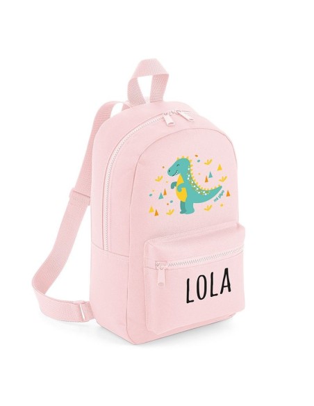 Mochila Medium Nylon Dinosaurio personalizada, color a elegir