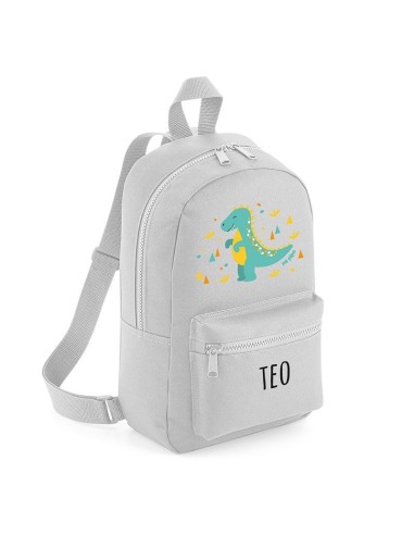 Mochila Medium Nylon Dinosaurio personalizada, color a elegir