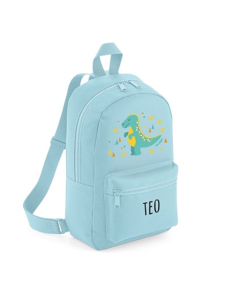 Mochila Medium Nylon Dinosaurio personalizada, color a elegir