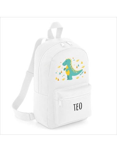 Mochila Medium Nylon Dinosaurio personalizada, color a elegir