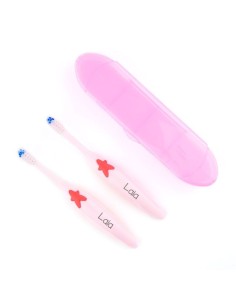 Pack 2 Cepillos de dientes con Estuche Personalizados Rosa (SE PERSONALIZAN SOLO LOS CEPILLOS)