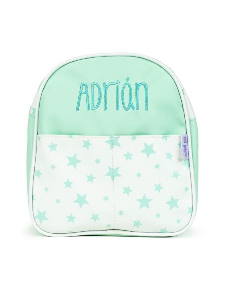 NUEVA Mochila Estrellas Menta Personalizada