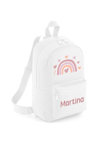 Mochila Medium Nylon Arcoíris Blush personalizada, color a elegir