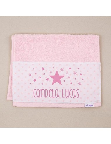 Toallita de Rizo Estrella Rosa Personalizada