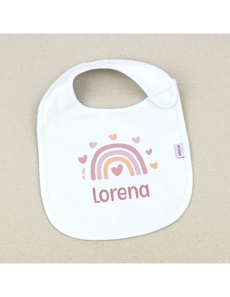 Babero Personalizado Arcoiris Blush