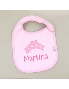 Mi pipo babero personalizado tiara