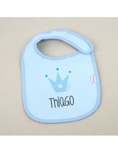 Babero Personalizado Corona Azul