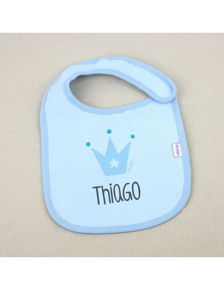 Babero Personalizado Corona Azul