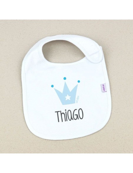 Babero Personalizado Corona Azul