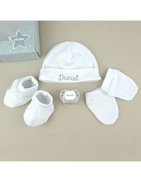 Cajita Set Recién Nacido Gris Personalizado