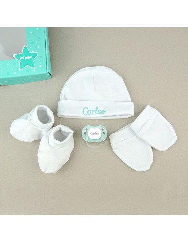 Cajita Set Recién Nacido Menta Personalizado