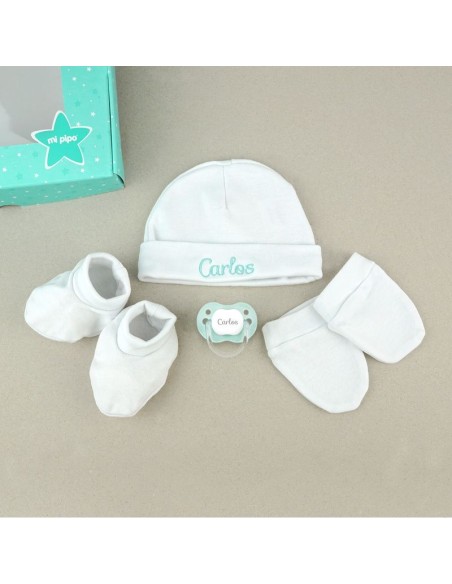 Cajita Set Recién Nacido Menta Personalizado