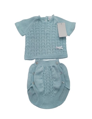 Conjunto hilo azul verdoso