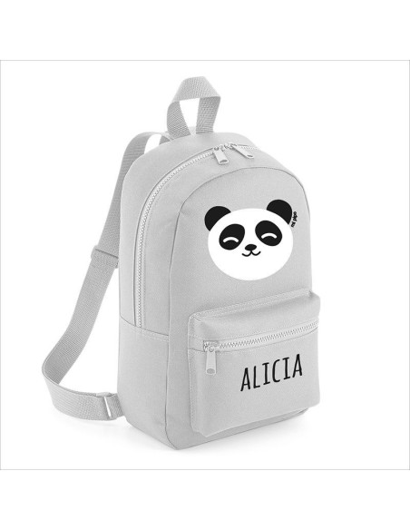 Mochila Medium Nylon Panda personalizada, color a elegir