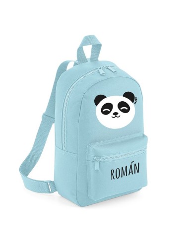 Mochila Medium Nylon Panda personalizada, color a elegir